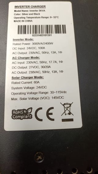 Inversor Híbrido PlusEnergy 24V