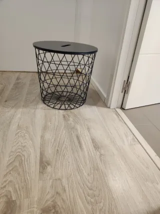 Mesa auxiliar/cesta organizadora azul oscuro