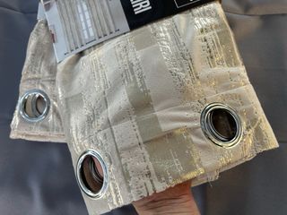 2 Tende Liri 130x275 Coprente Velluto Beige/Oro