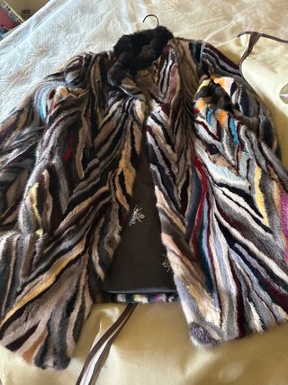Chaquetón de piel multicolor