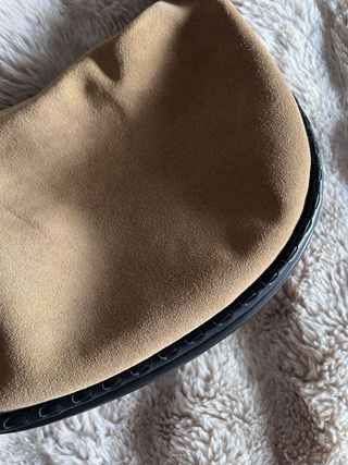 Bolso piel Zara beige y negro