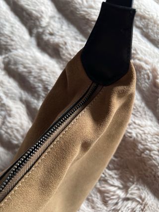 Bolso piel Zara beige y negro