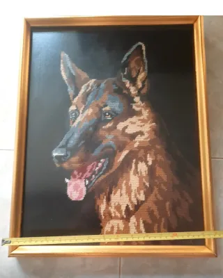 Cuadro medio punto pastor alemán