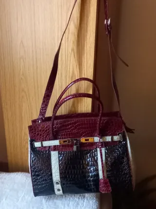 Borsa tipo Hermes scintillante a 3 tonalità