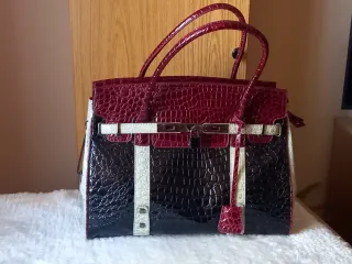 Borsa tipo Hermes scintillante a 3 tonalità