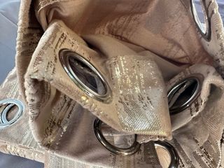 2 Tende Liri 130x275 Coprente Velluto Marrone/Oro