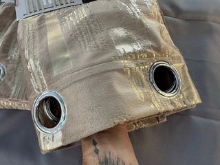 2 Tende Liri 130x275 Coprente Velluto Marrone/Oro