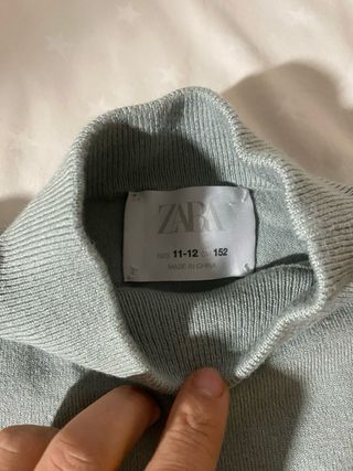 Jersey fino Zara verde 11/12 años