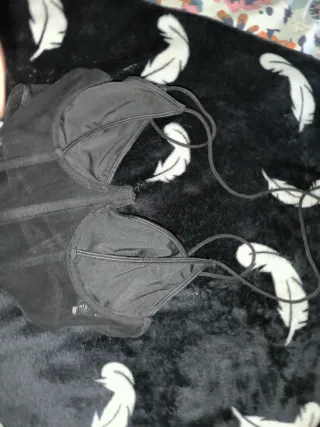 Top Corset Encaje SHEIN Negro Talla XS