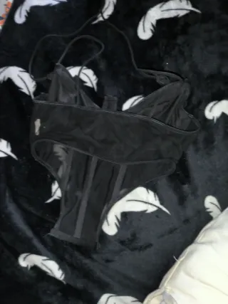 Top Corset Encaje SHEIN Negro Talla XS