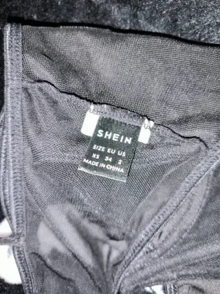 Top Corset Encaje SHEIN Negro Talla XS