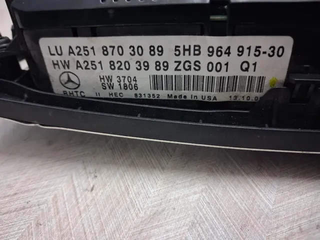Mando Climatizador Mercedes Benz Clase R BM 251