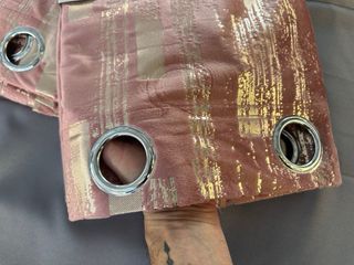 2 Tende Liri 130x275 Coprente Velluto Rosa / Oro