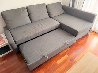 Sofá Cama Chaise Longue Gris