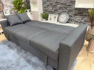 Sofá Cama Keila Tela Beige/Gris