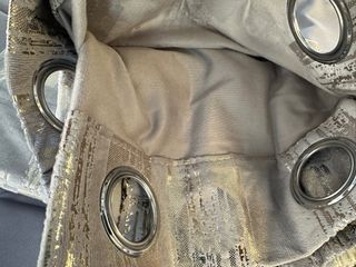 2 Tende Liri 130x275 Coprente Velluto Grigio / Oro