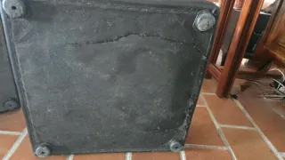 Pufs de cuero negro (2 unidades)