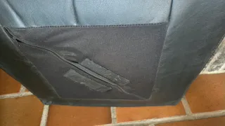 Pufs de cuero negro (2 unidades)