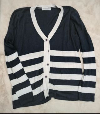 Cardigan MARSU donna blu e bianco a righe