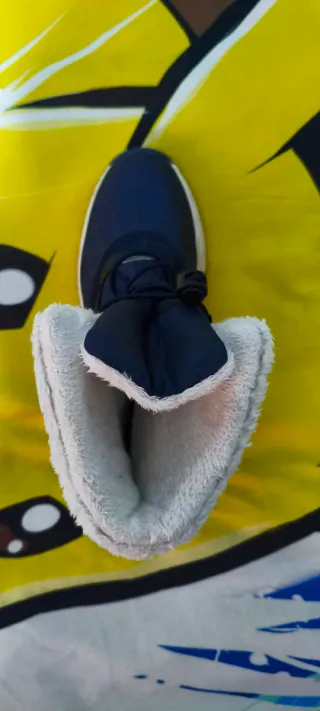 Botas de nieve para niño azul y blanco