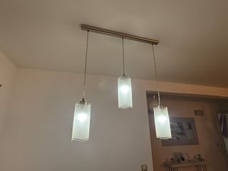 Lámpara colgante moderna metal y cristal