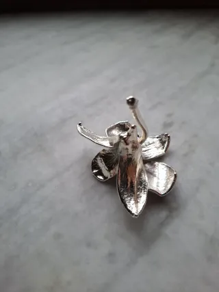 Fiore decorativo metallo viola e argento