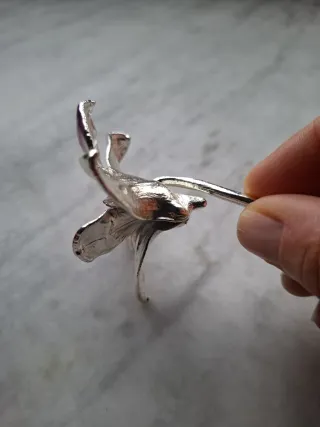 Fiore decorativo metallo viola e argento