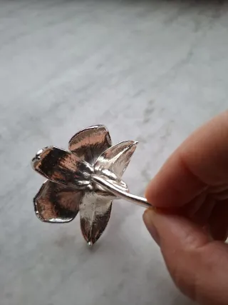 Fiore decorativo metallo viola e argento