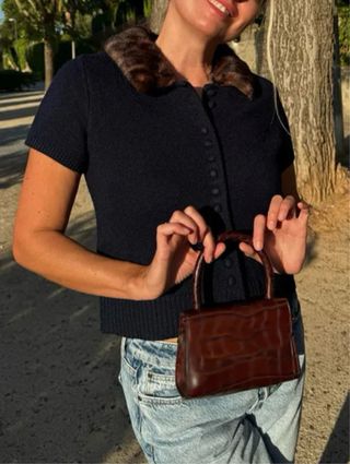 Cárdigan Zara cuello estampado animal Talla M