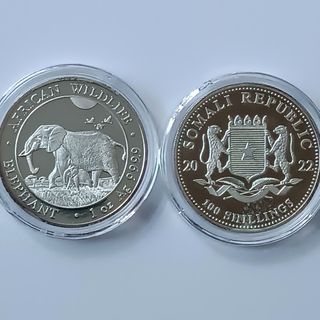 Moneda Plata Elefante Somalia 2022 1oz