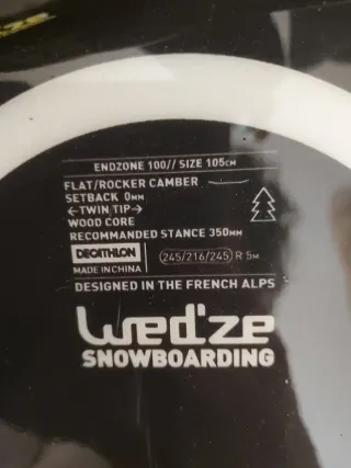 Equipo completo snowboard infantil Wed'ze 105.