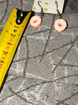 Pendientes de donut glaseado rosa