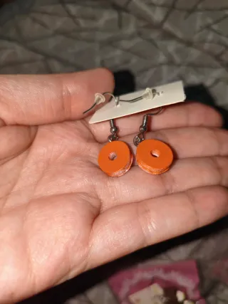 Pendientes de donut glaseado rosa