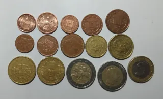 Lotto 15 monete Euro varie