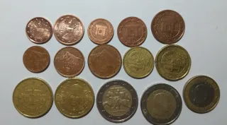 Lotto 15 monete Euro varie