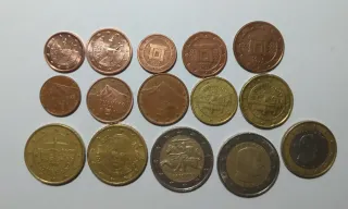 Lotto 15 monete Euro varie