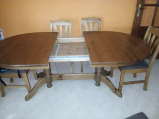Mesa comedor + 6 sillas madera