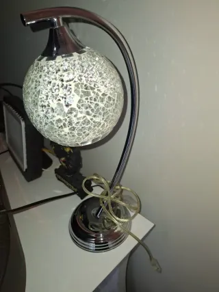 Lámpara de mesa mosaico cristal metal