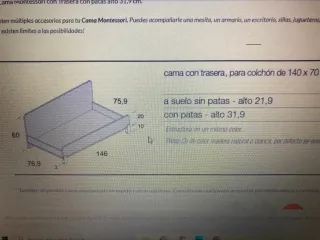 Cama Montessori 70x140 con Espejo