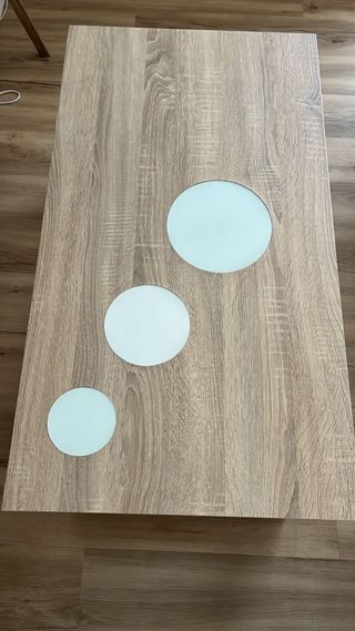 Mesa centro elevable madera y cristal