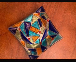 Posacenere/piattino mosaico vetro colorato