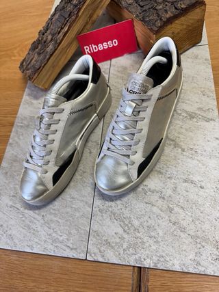 Sneakers donna argento e bianche