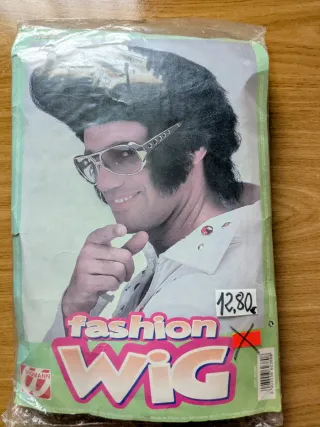 Peluca Negra Estilo Elvis