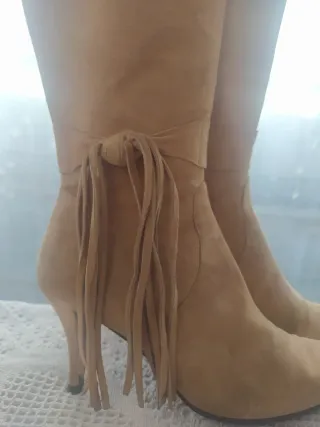 Botas L'Atouche Beige con Flecos