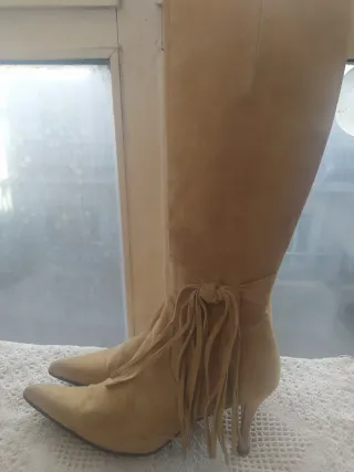 Botas L'Atouche Beige con Flecos