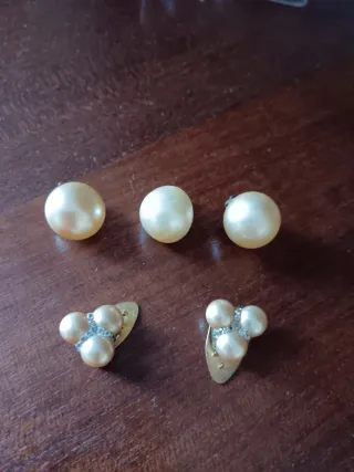 Pendientes antiguos perlas dorados