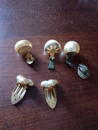 Pendientes antiguos perlas dorados