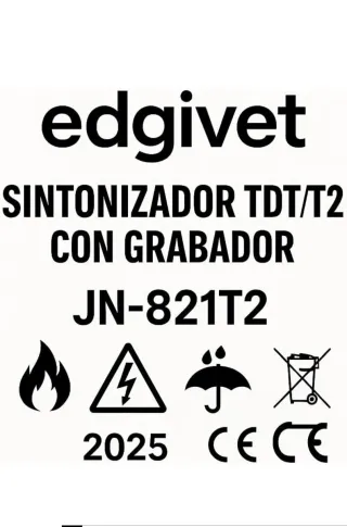 Sintonizador TDT/T2 con Grabador JN-821T2