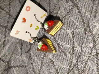 Pendientes porción Tarta Chocolate con Fresa