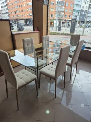 Mesa Kave Home Burano + 6 Sillas